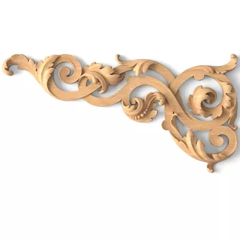 Right Openwork Wooden Corner Onlay with Acanthus Scrolls